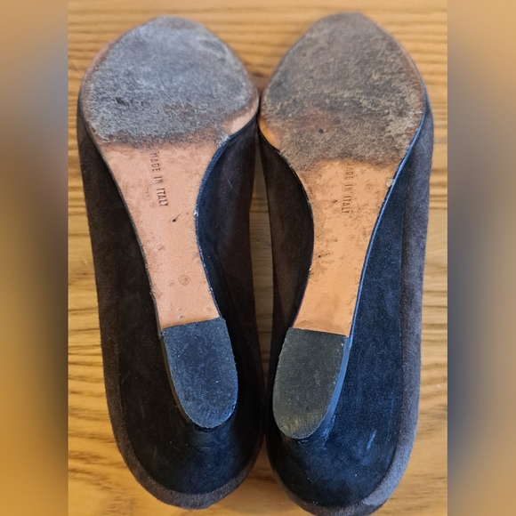 Vintage Salvatore Ferragamo Brown Suede Boho Wedge Heel Shoe SZ 5.5B - Picture 6 of 9